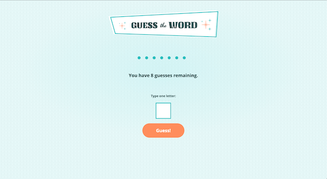 Guess the Word homepage